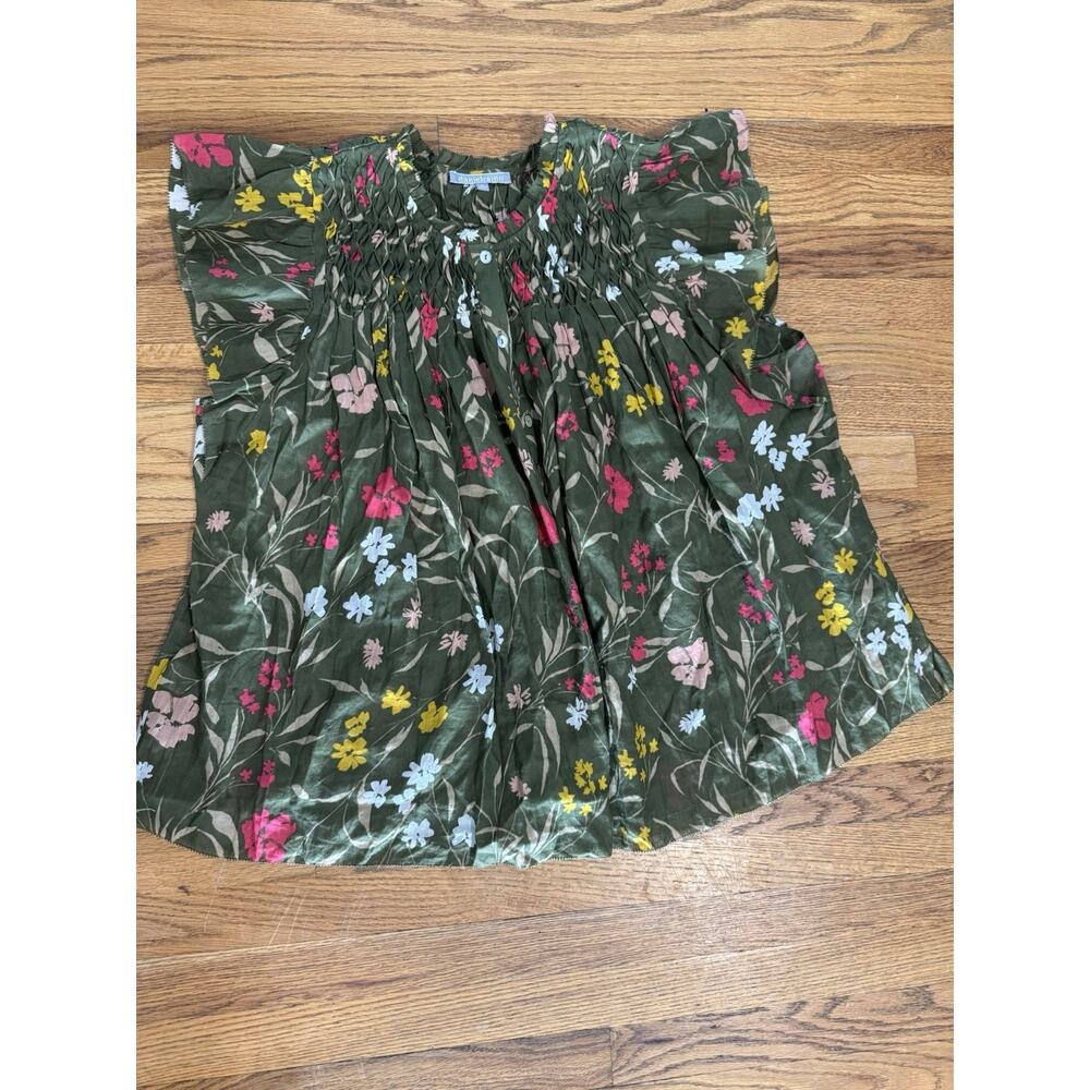 Daniel Rainn Linen Flutter Sleeve Button Down Top… - image 4